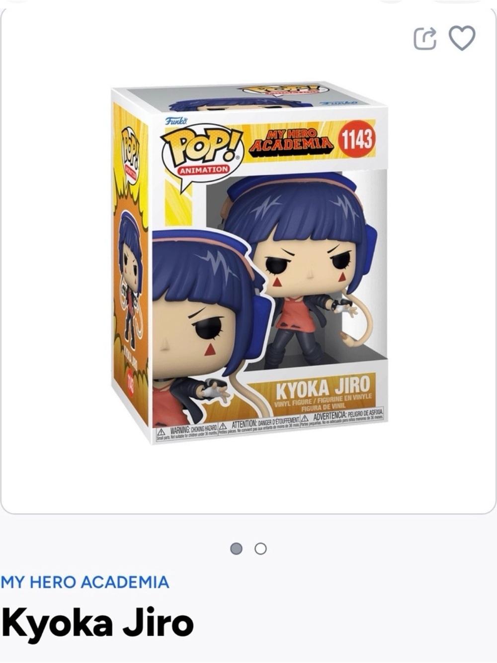 My Herp Academia Funko Pop - Kyoka Jiro-  1143